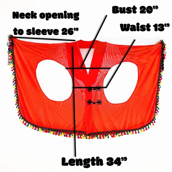 Wassa Wear Fluorescent Orange Mesh Swimsuit Cover Up Tunic Robe Festival Rave - Picture 13 of 14